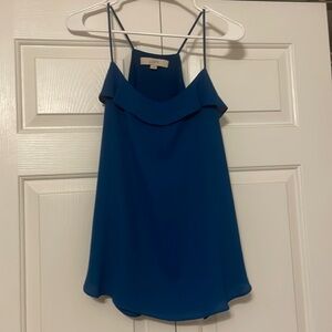 Loft size M blue tank top with ruffle detail. Never worn, great condition.